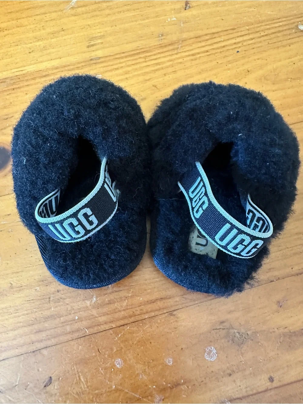 UGG Black Fluff Yeah Slingback Infant Slide